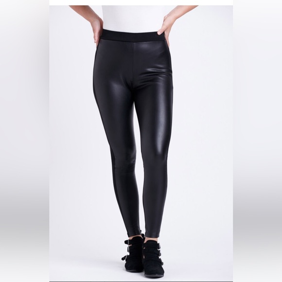 Sloane & Sadie FAUX LEATHER PULL-ON PONTE LEGGING - Picture 2 of 3